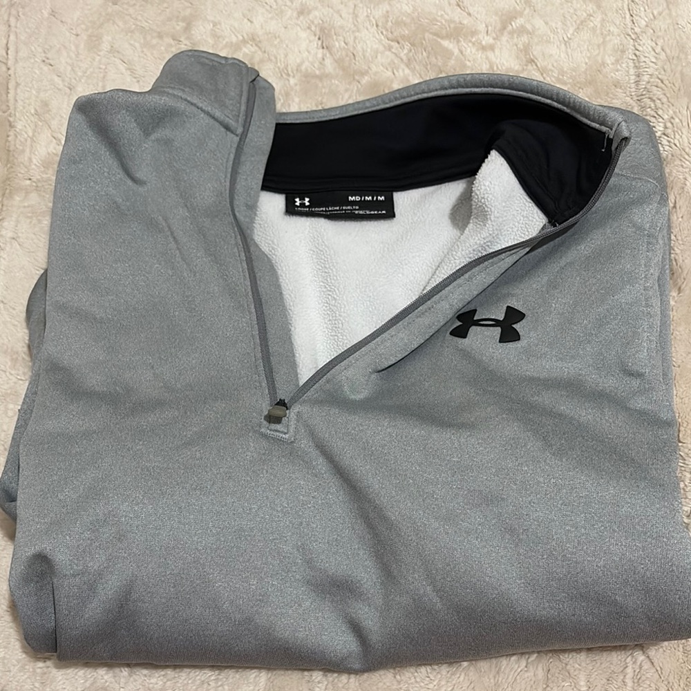 Under Armour Silver and Black Quarter-Zip Pullover
